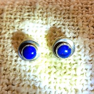 Silver and lapis earrings